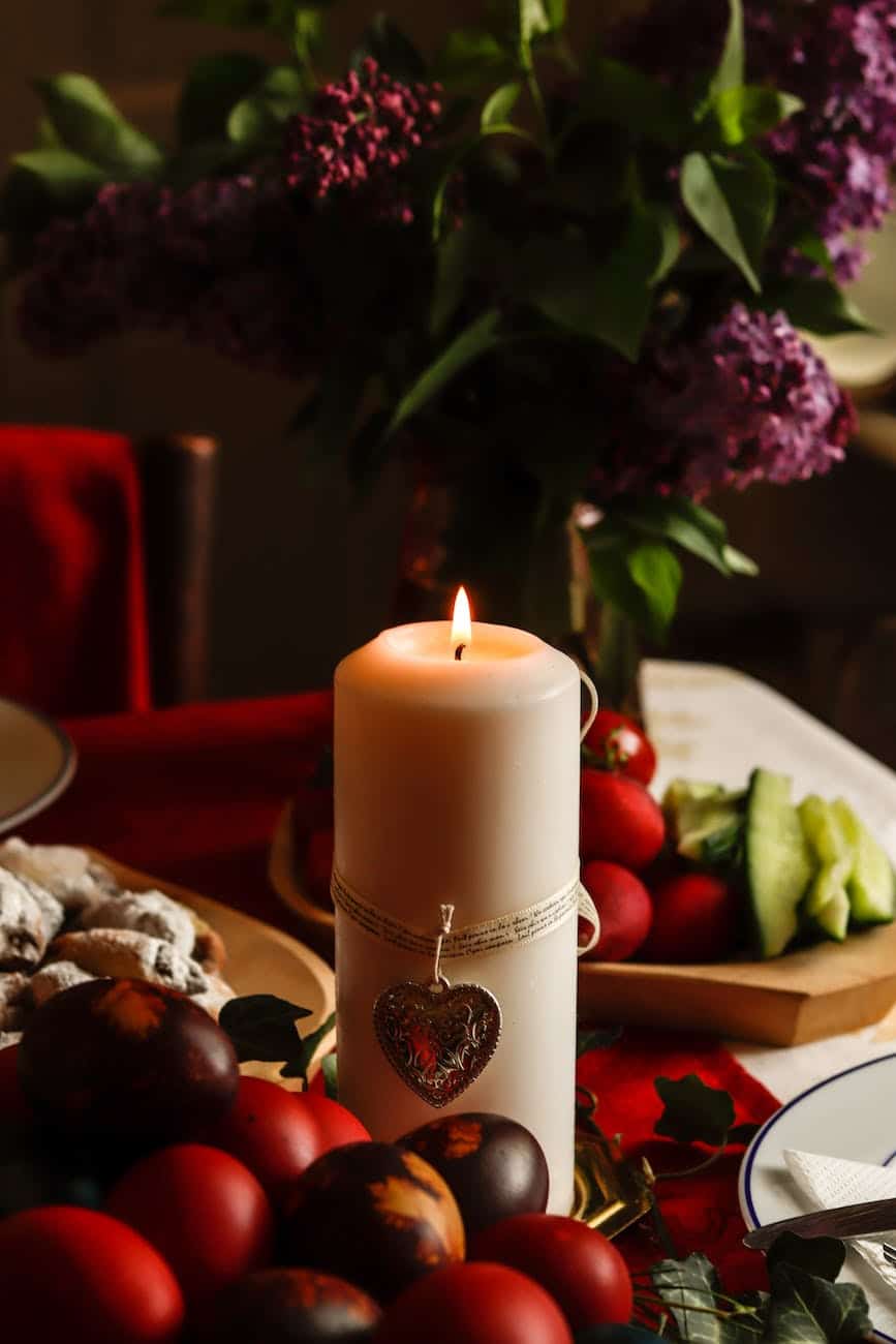 table served for easter celebration